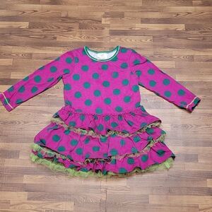 Hanna Anderson purpleĀ &āgreen polka-dot dress size 100ā/4